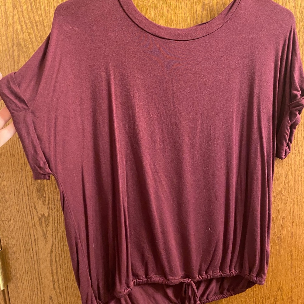 Maroon top with tie